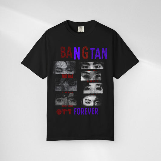 Graphic T-Shirt — "BANGTAN OT7 Forever" Vintage Photo Band Tee