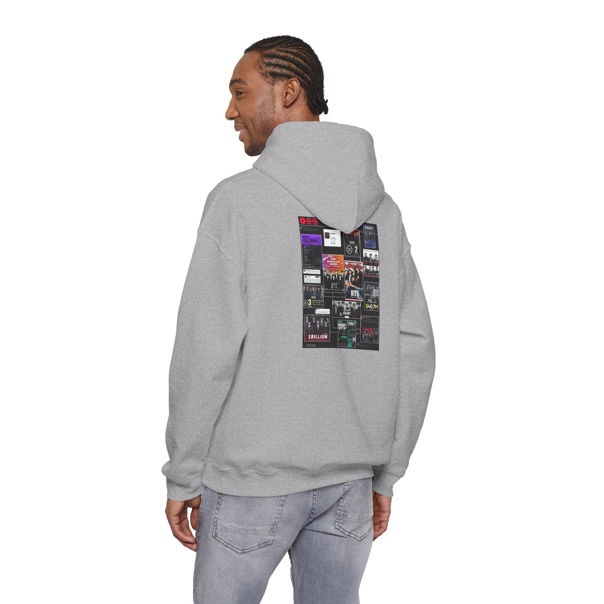 BTS Collage Hoodie — Retro Music Posters Graphic Sweatshirt