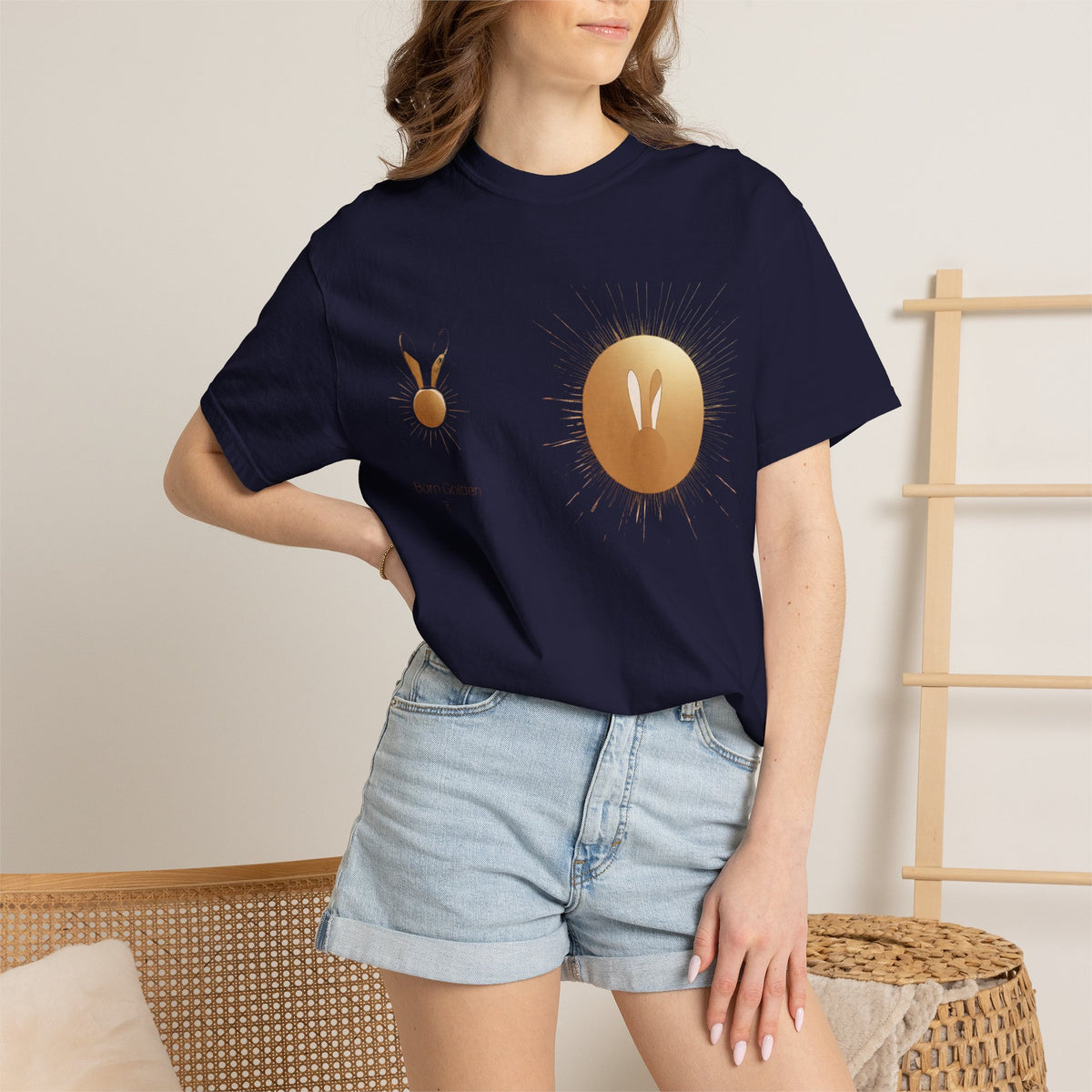 JK Gold Bunny Minimalist T-Shirt