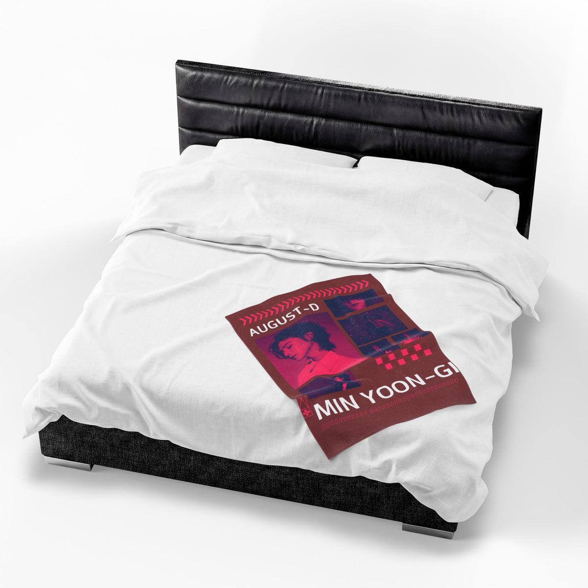 Velveteen Plush Blanket — Min Yoon‑Gi Photo Collage Throw (August‑D Design)