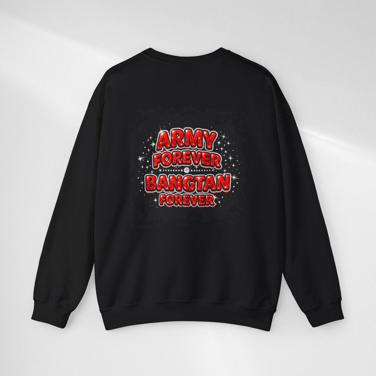 BTS ARMY Crewneck Sweatshirt — “BTS World Tour Arirang” Front & “Army Forever Bangtan Forever” Back