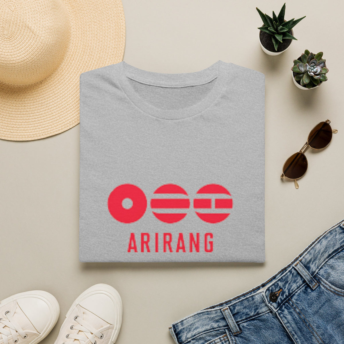 Arirang BTS T-Shirt — Retro Red Logo Tee