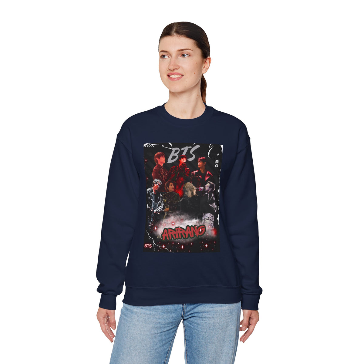K-Pop Graphic Crewneck Sweatshirt — BTS Aesthetic Fan Design