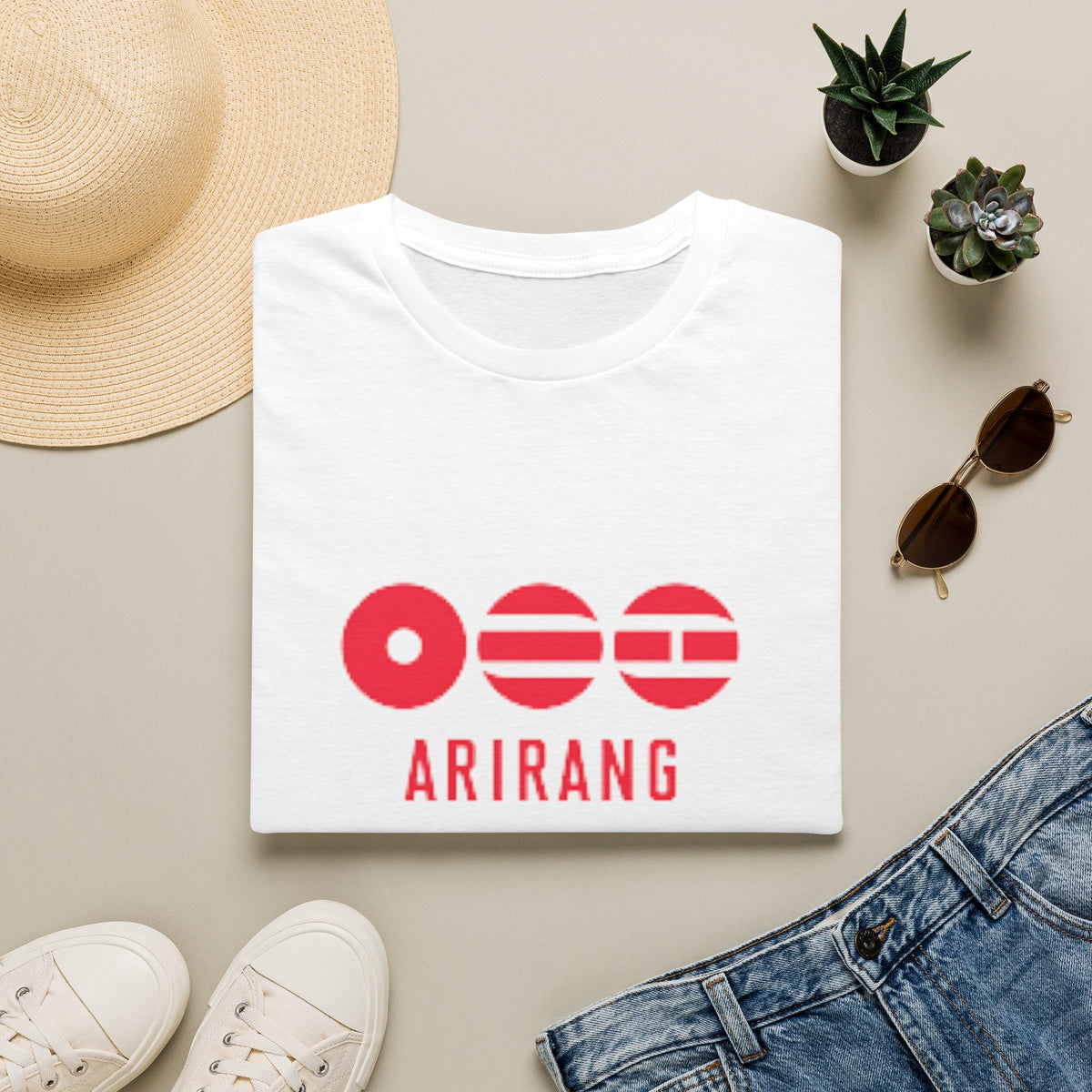 Arirang BTS T-Shirt — Retro Red Logo Tee