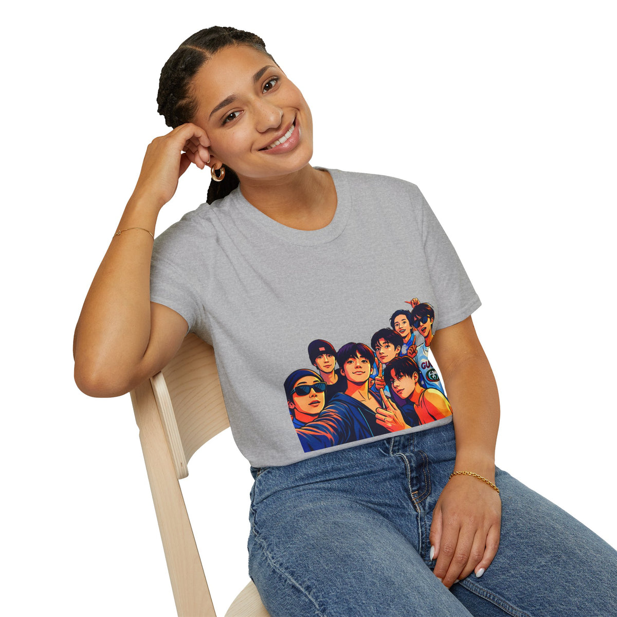 BTS K-Pop Group Photo T-Shirt — Colorful Band Portrait Tee