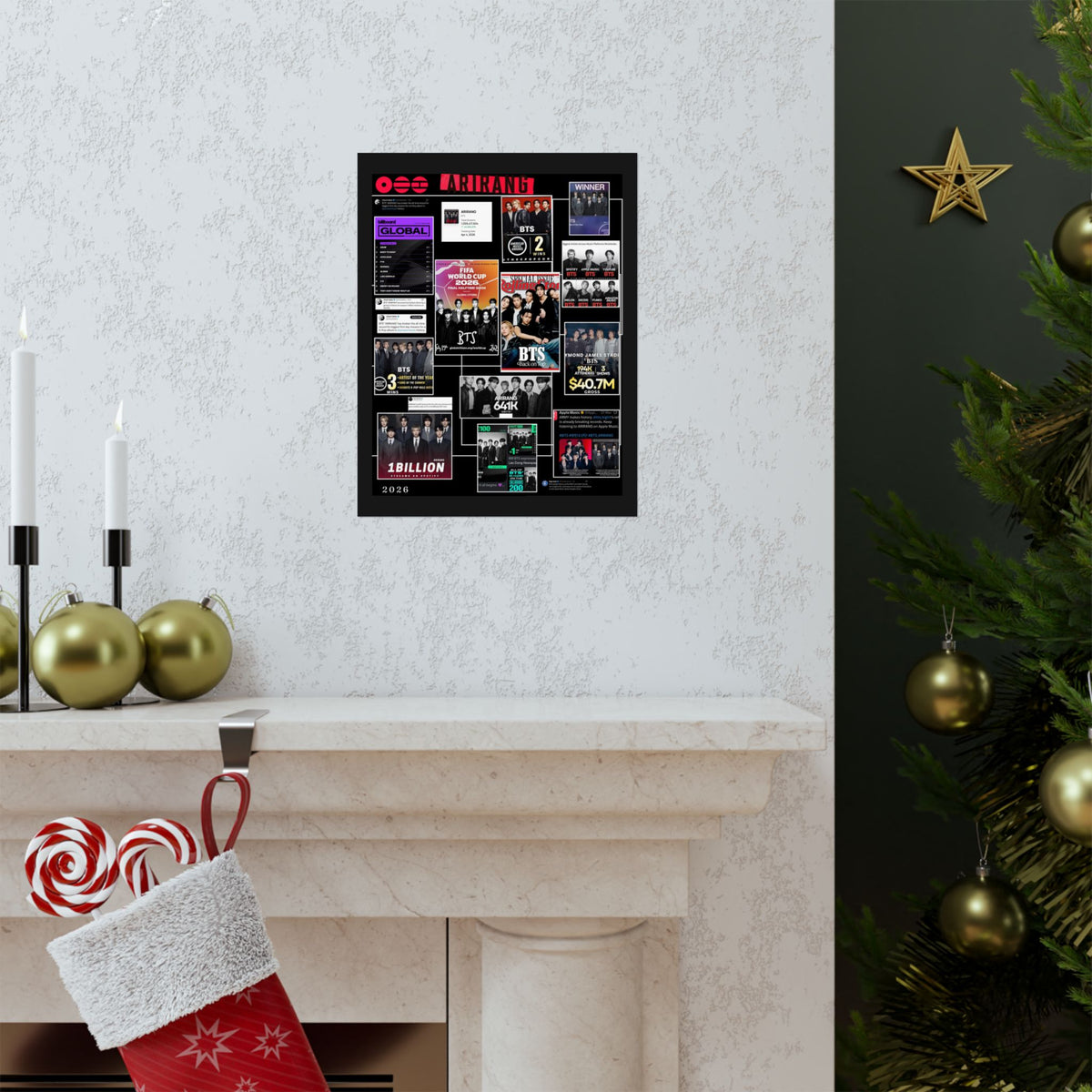 BTS Collage Matte Poster — Vertical BTS Achievement Poster (2026 Highlights)