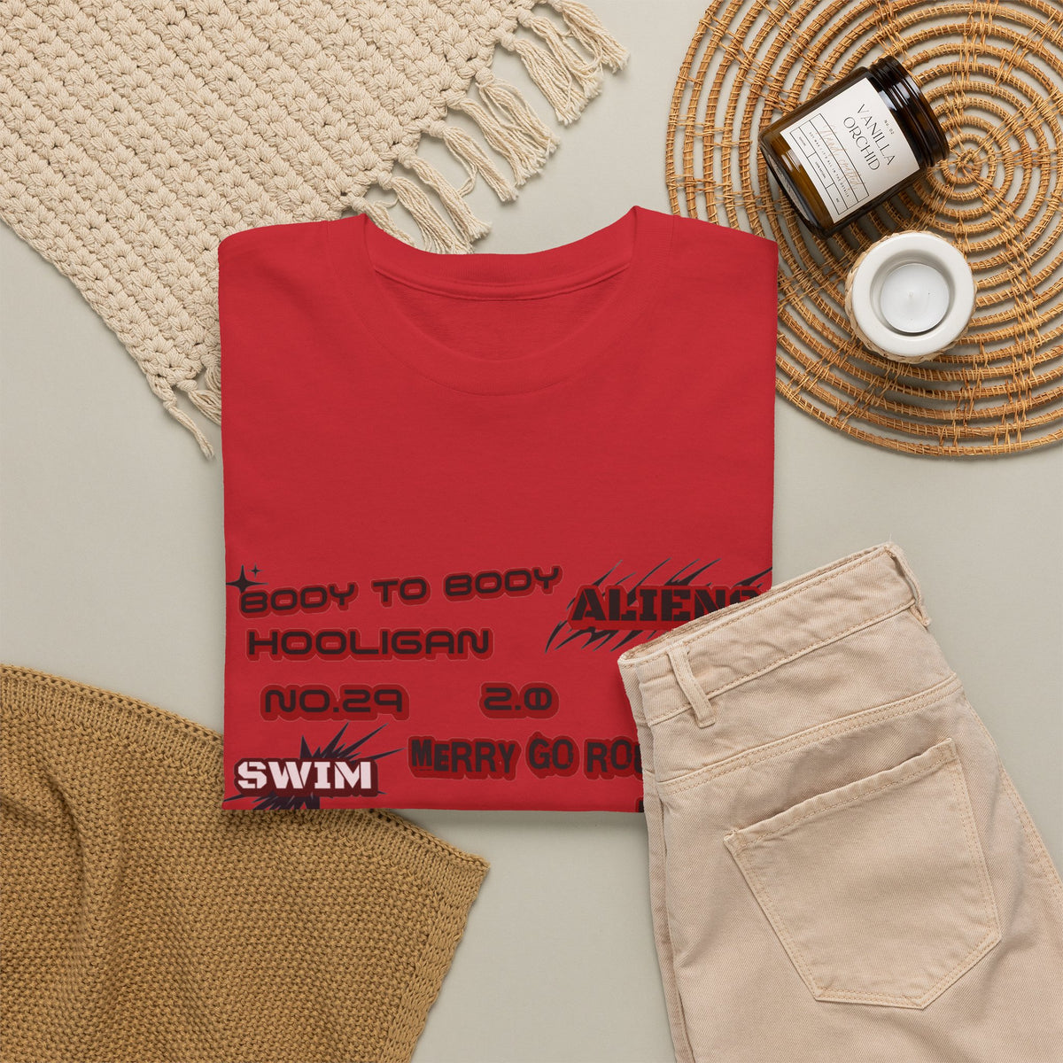 BTS ARIRANG Graphic Tee — Distorted Red Text Band Shirt