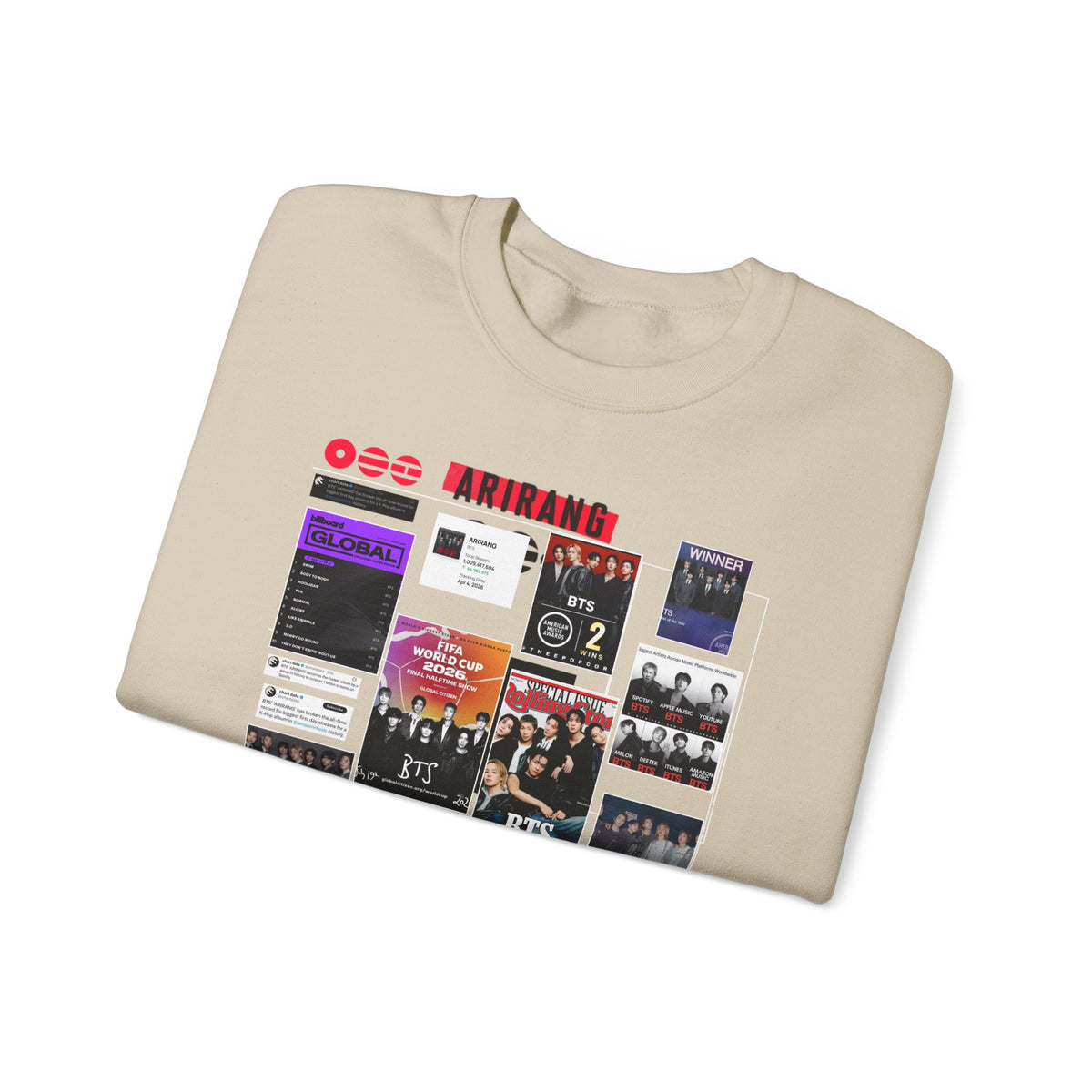 BTS Collage Graphic Crewneck Sweatshirt — Music Poster Design