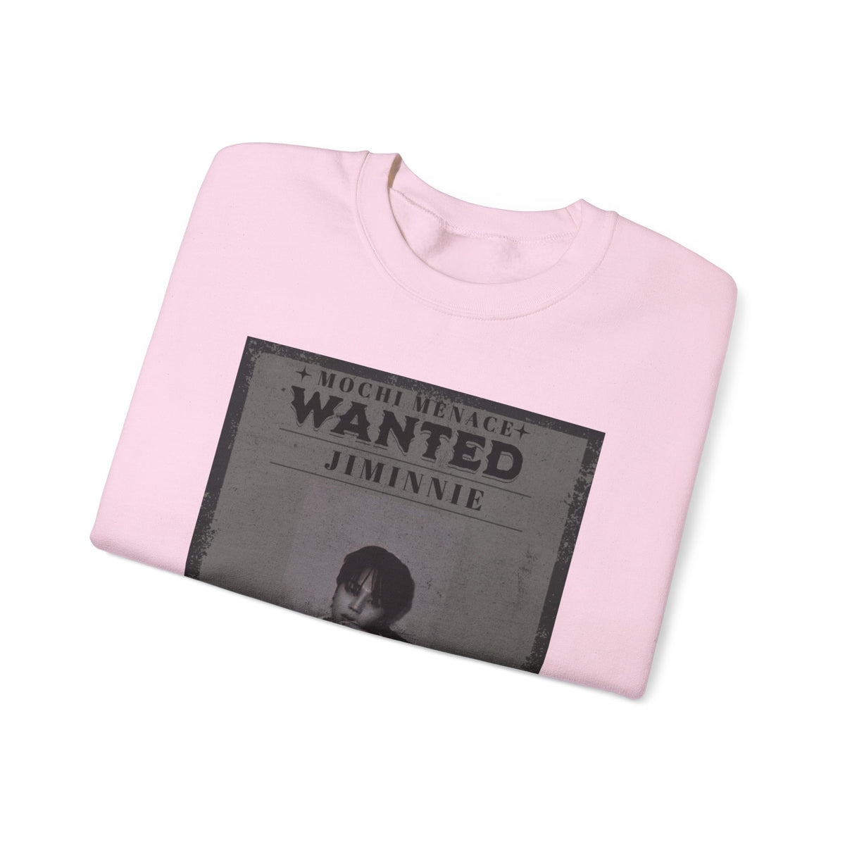Wanted Poster Crewneck Sweatshirt — 'WANTED: Jiminie' Vintage K-Pop Graphic