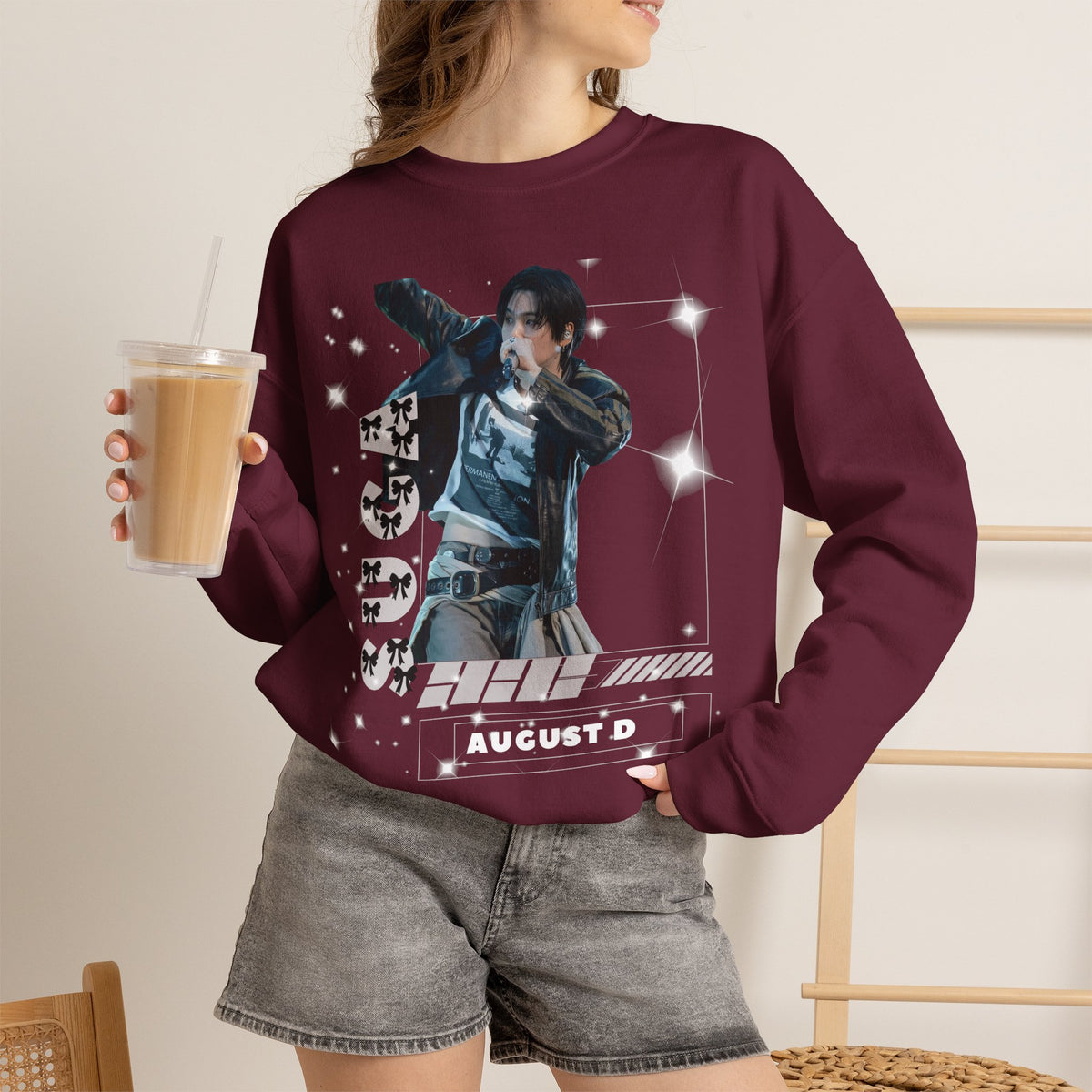 Graphic Crewneck Sweatshirt — "SUGA 93" Music Fan Design