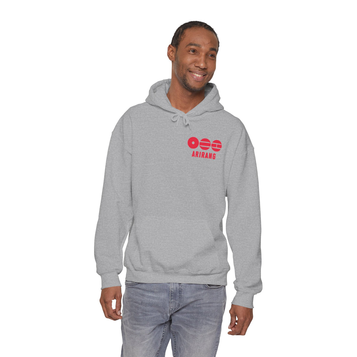 Arirang Logo Hoodie — Minimal BTS Inspired White Pullover