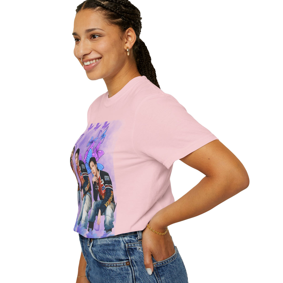 JHOPE Graphic T-Shirt — Purple Floral Portrait Tee