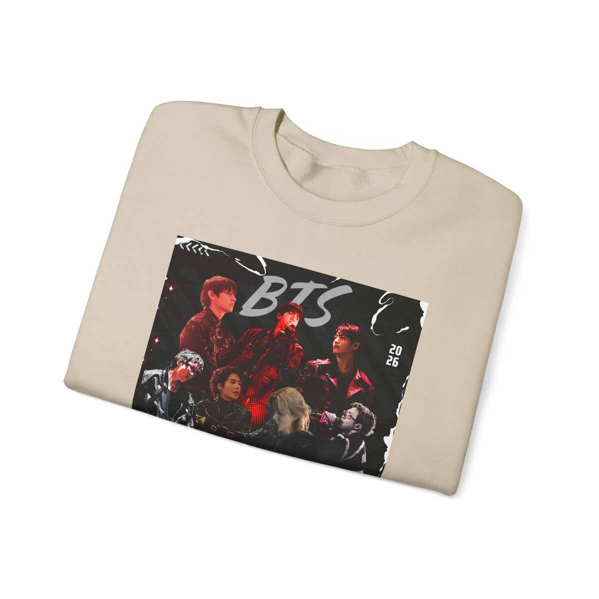 K-Pop Graphic Crewneck Sweatshirt — BTS Aesthetic Fan Design