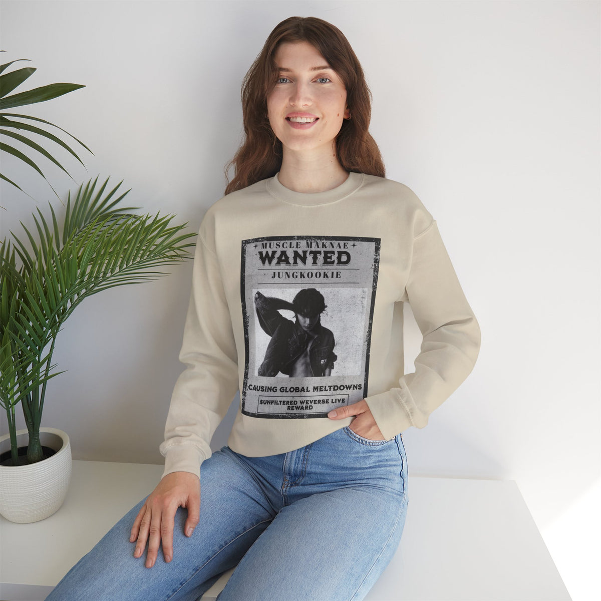 Wanted Poster Crewneck Sweatshirt — Vintage 'Wanted' Graphic Pullover