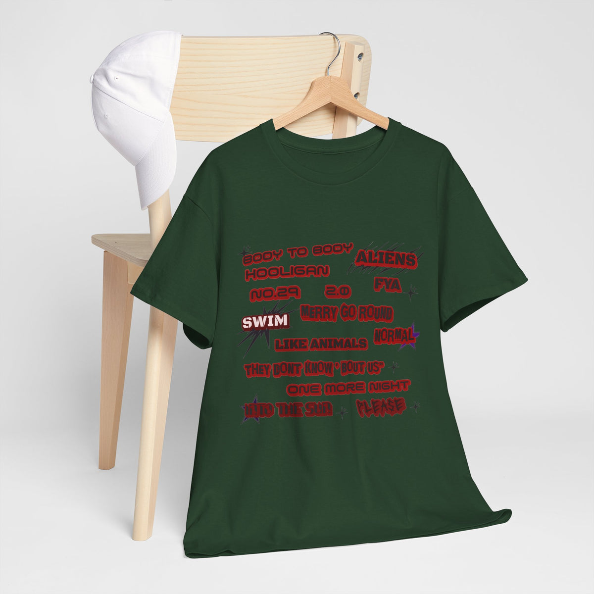 BTS ARIRANG Graphic Tee — Distorted Red Text Band Shirt