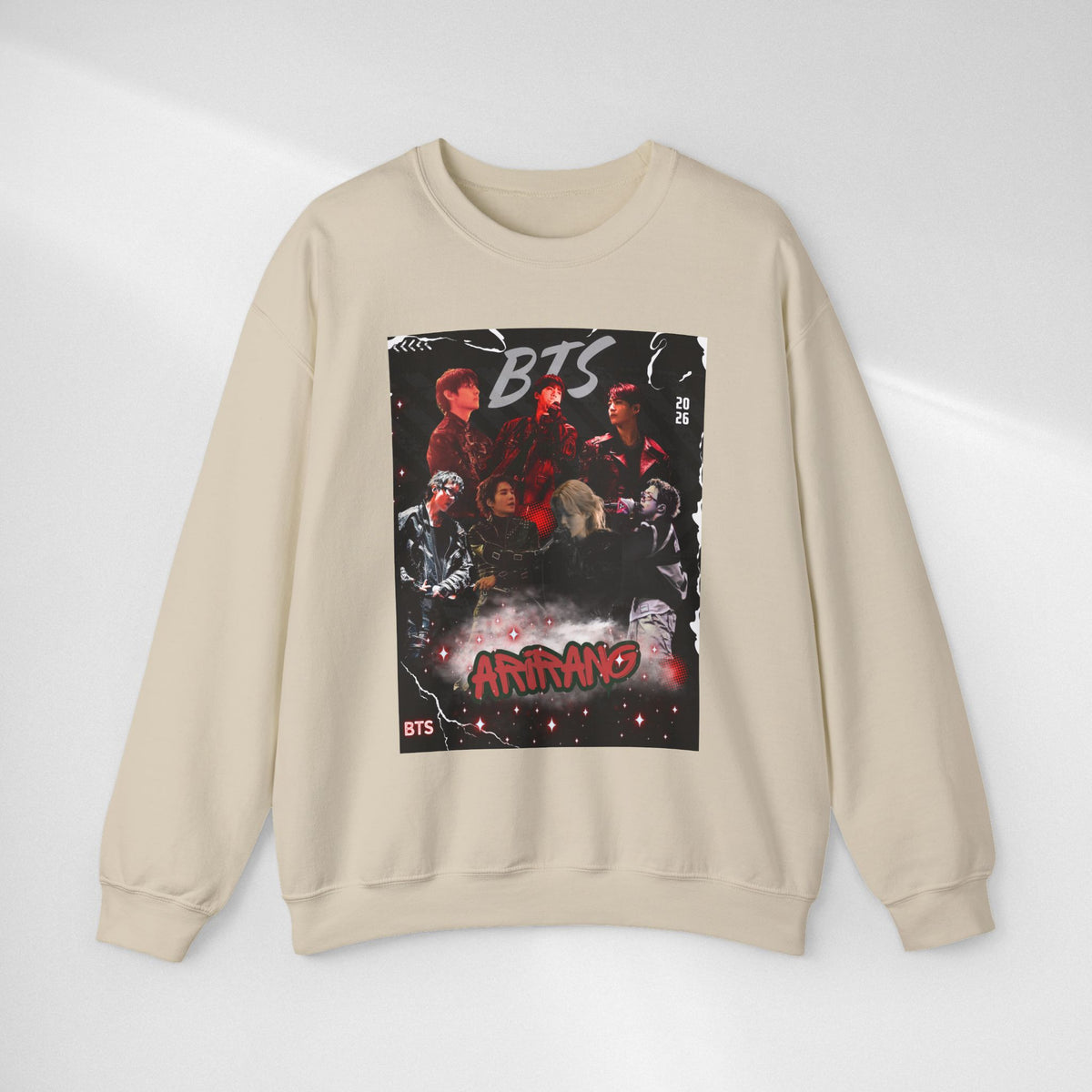 K-Pop Graphic Crewneck Sweatshirt — BTS Aesthetic Fan Design