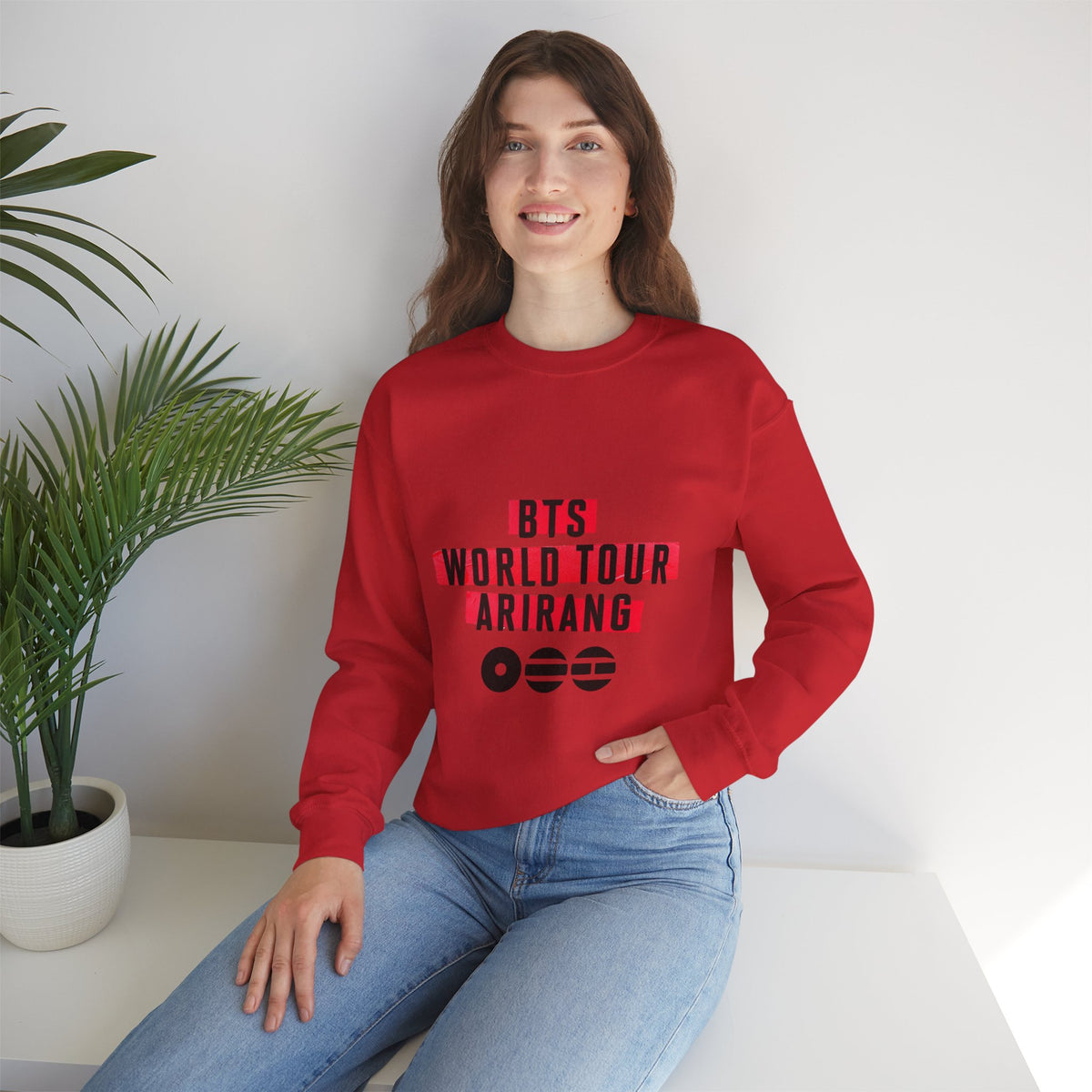 BTS ARMY Crewneck Sweatshirt — “BTS World Tour Arirang” Front & “Army Forever Bangtan Forever” Back