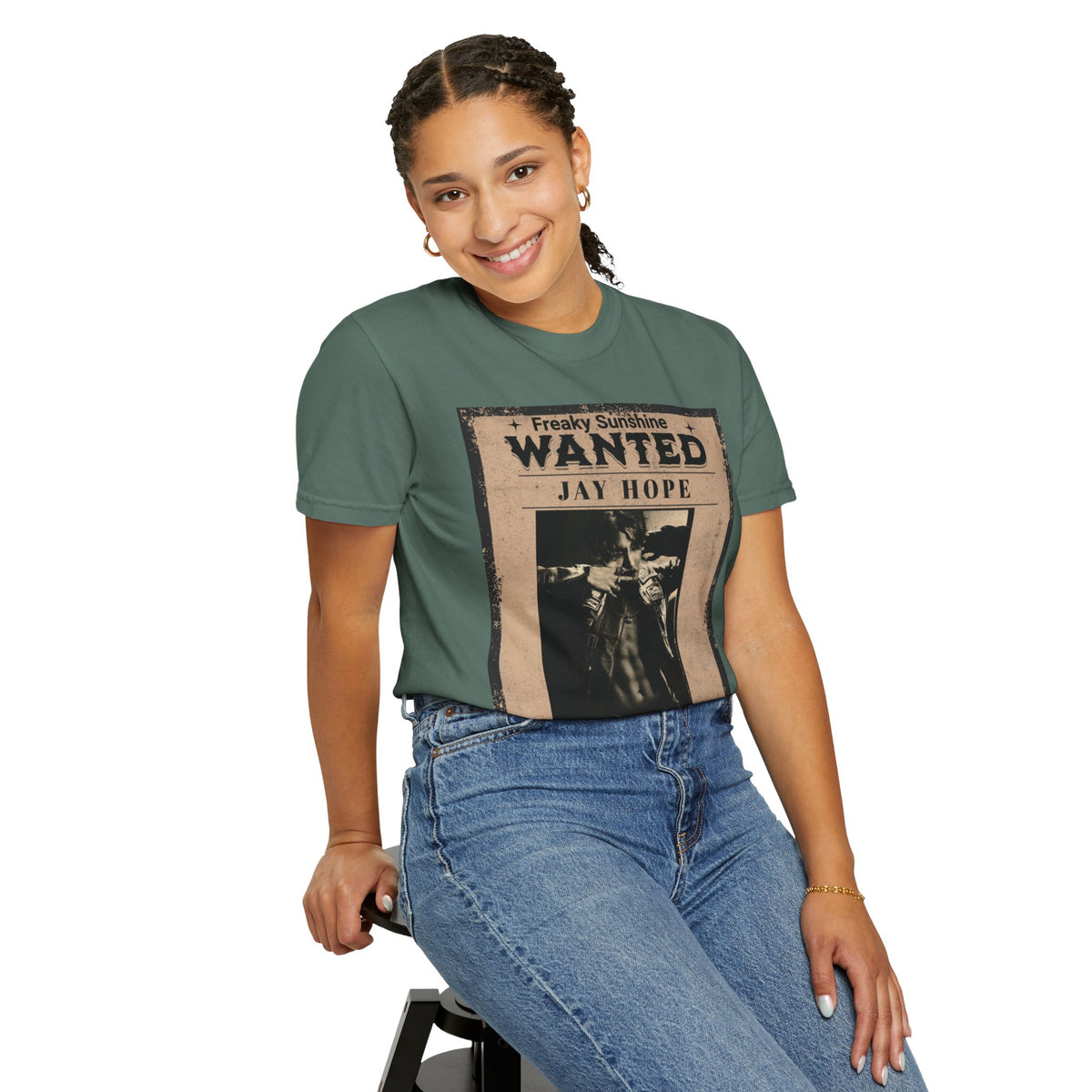 Wanted Poster Graphic T-Shirt — "Freaky Sunshine: Jay Hope" Vintage Style
