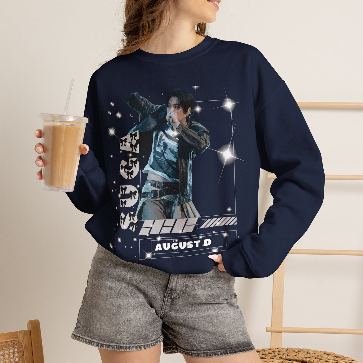 Graphic Crewneck Sweatshirt — "SUGA 93" Music Fan Design