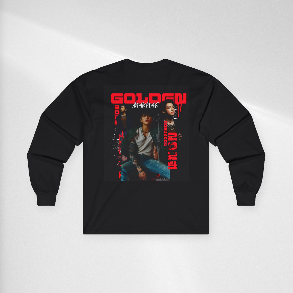 JK Golden Era Long Sleeve Tee — Retro Duo Portrait Graphic