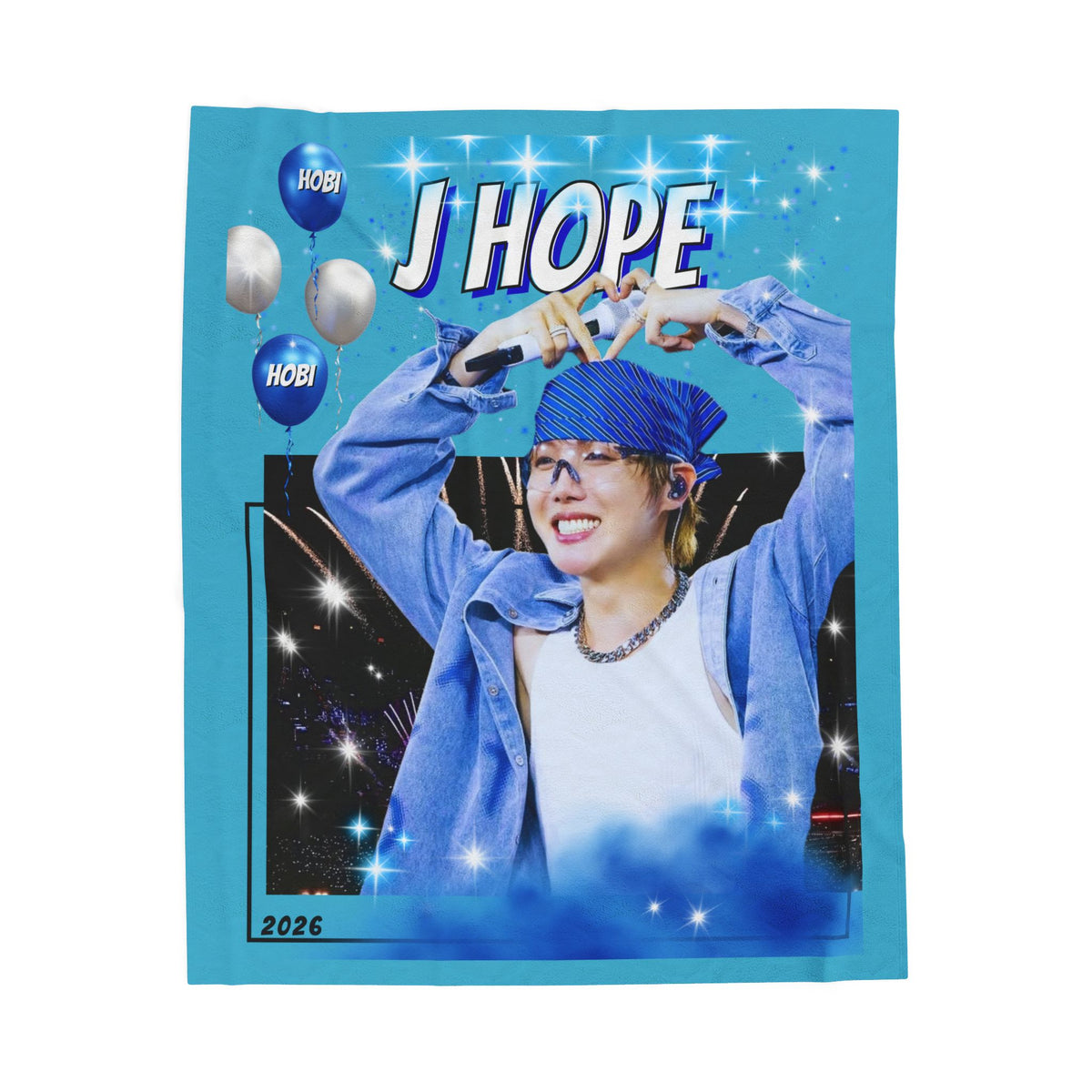 J-Hope Velveteen Plush Blanket - K-Pop Fan Throw