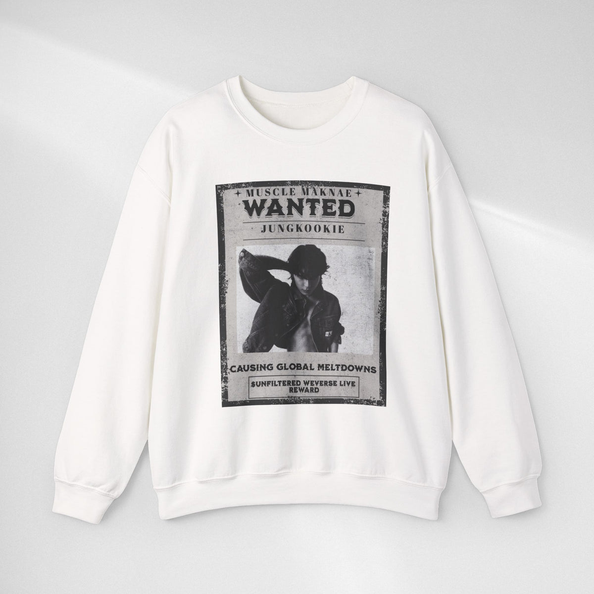 Wanted Poster Crewneck Sweatshirt — Vintage 'Wanted' Graphic Pullover