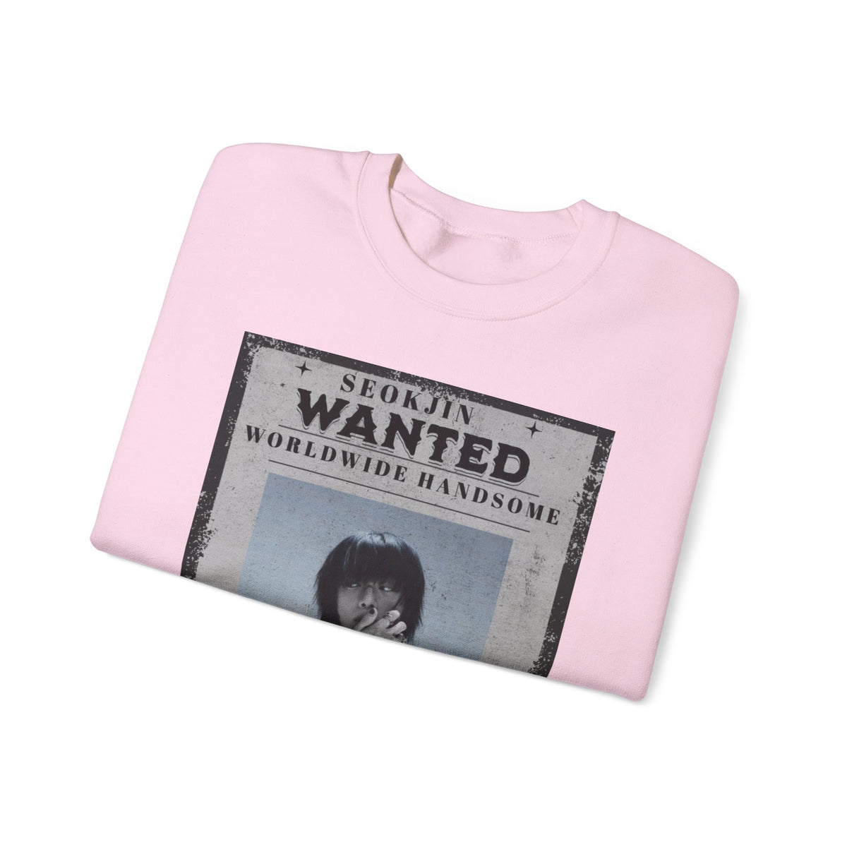 Crewneck Sweatshirt — 'Seojin Wanted: Worldwide Handsome' Vintage Poster Graphic