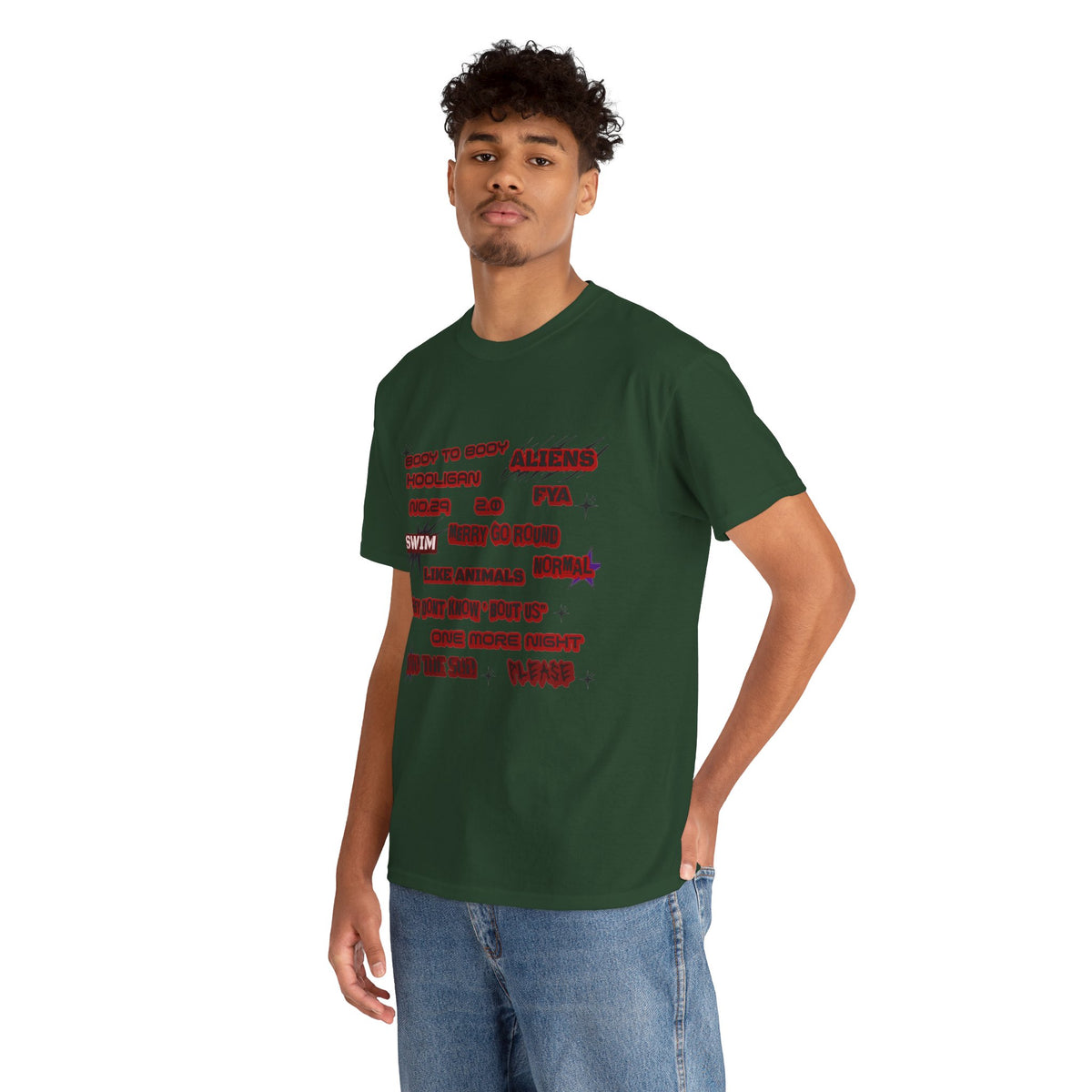 BTS ARIRANG Graphic Tee — Distorted Red Text Band Shirt