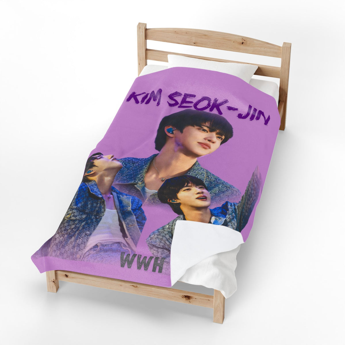Plush Velvet Photo Blanket – Jin Purple Collage Portraits