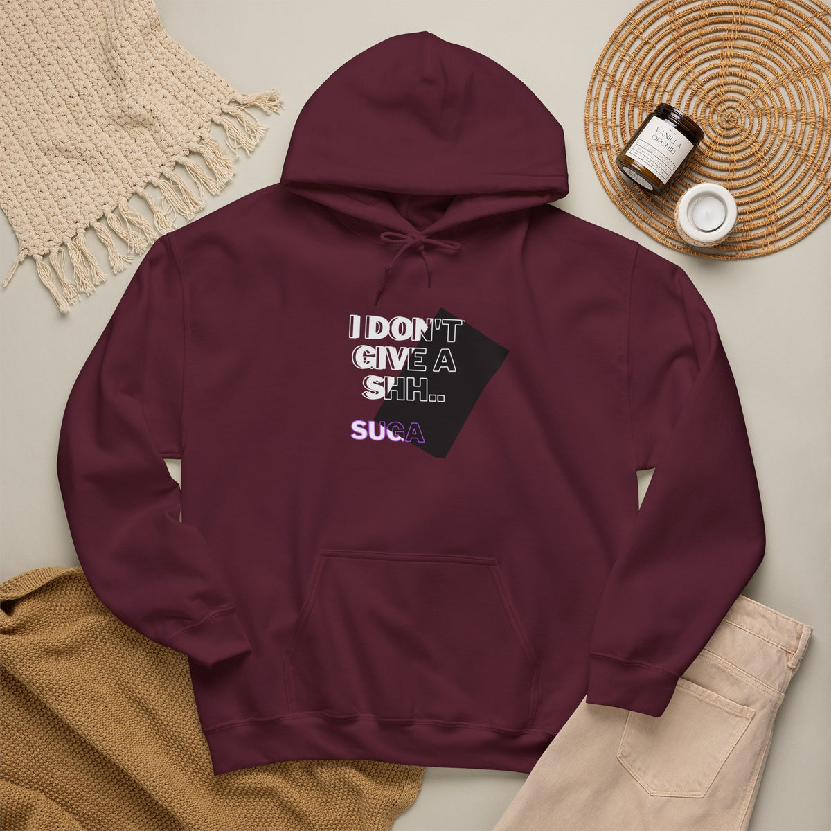 Graphic Hoodie — "I Don't Give a Sh... Suga" Bold Streetwear Pullover