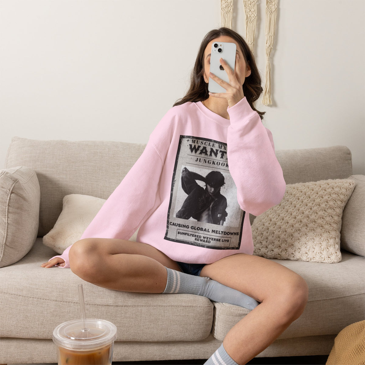 Wanted Poster Crewneck Sweatshirt — Vintage 'Wanted' Graphic Pullover