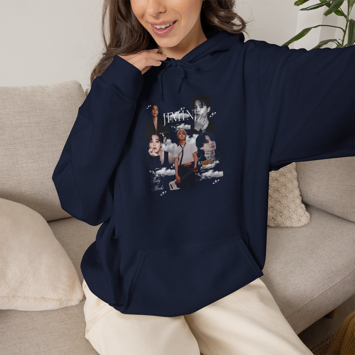 Jimin Band Photo Collage Hoodie — Vintage Rock Portrait Pullover