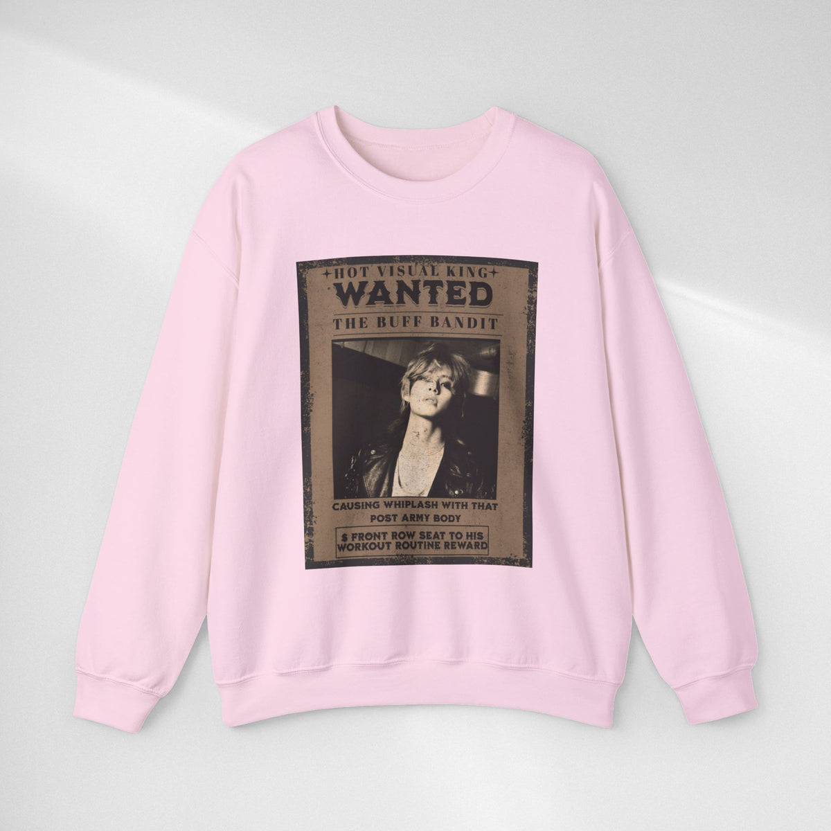Wanted Poster Crewneck Sweatshirt — Vintage 'Buff Bandit' Graphic
