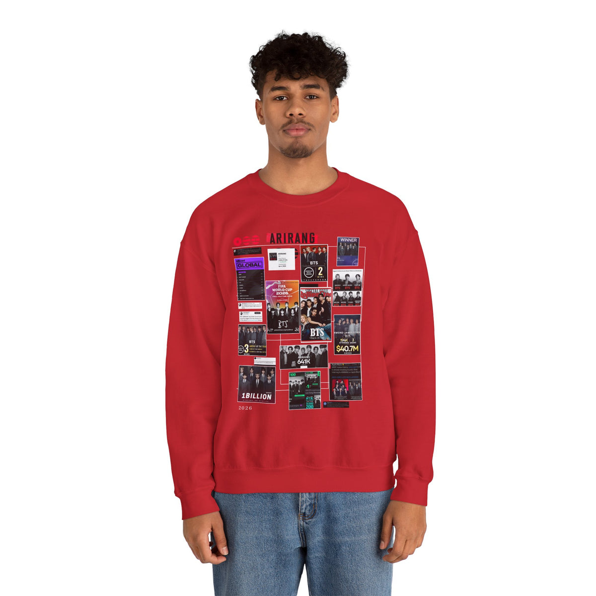 BTS Collage Graphic Crewneck Sweatshirt — Music Poster Design