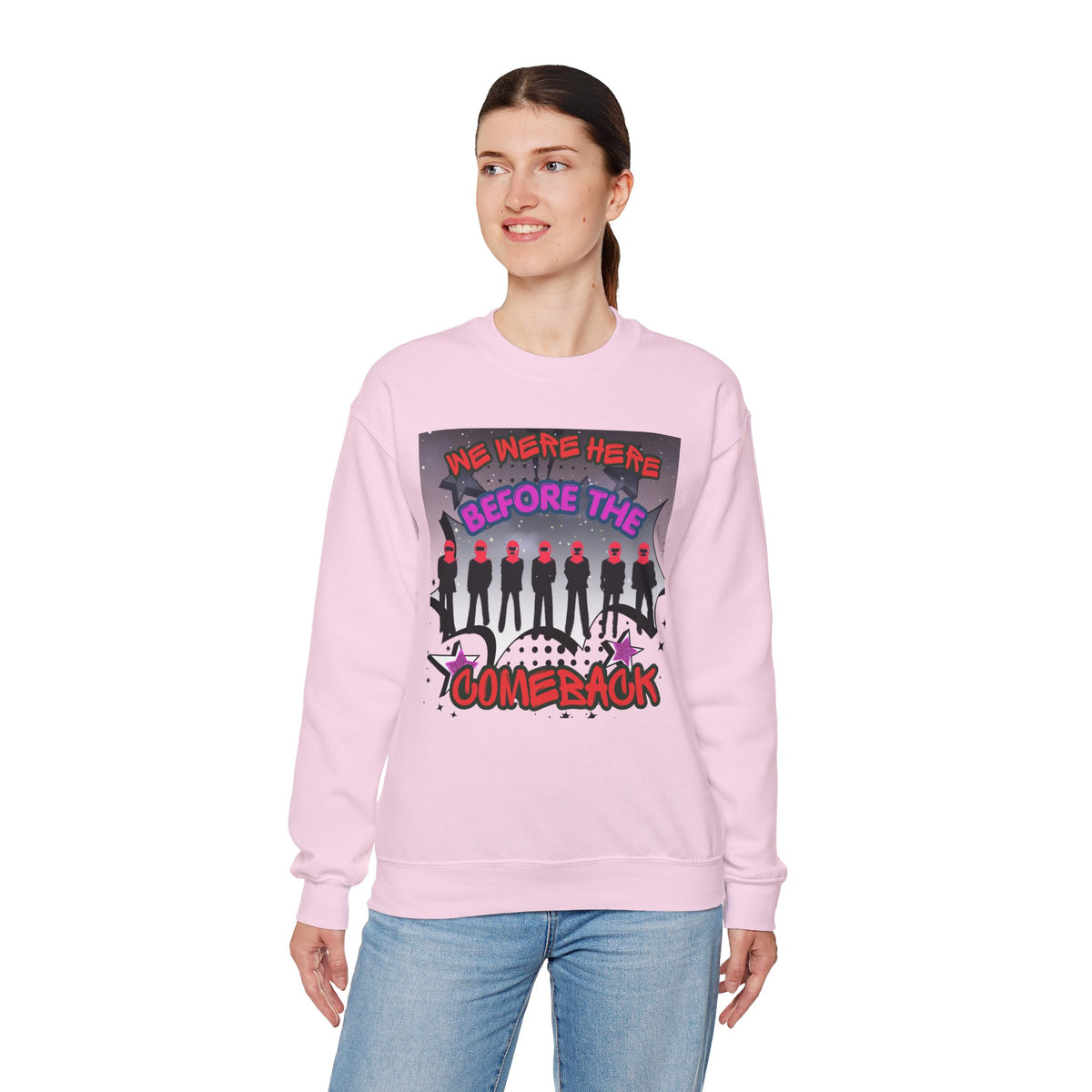 Crewneck Sweatshirt — BTS  the Comeback” Retro Pop Graphic