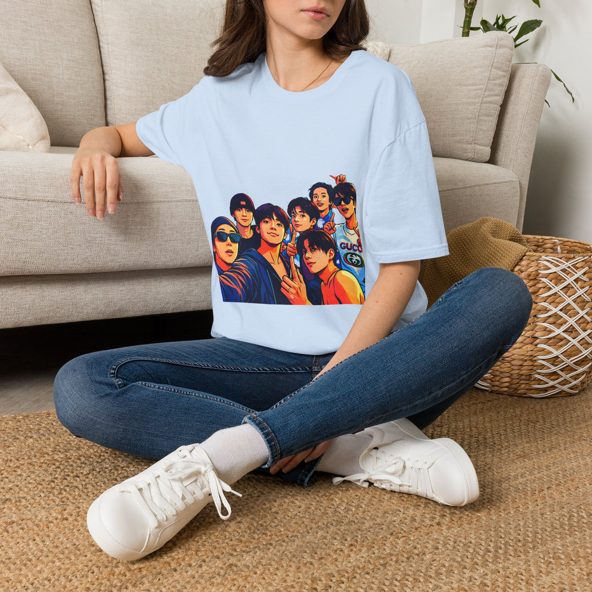 BTS K-Pop Group Photo T-Shirt — Colorful Band Portrait Tee