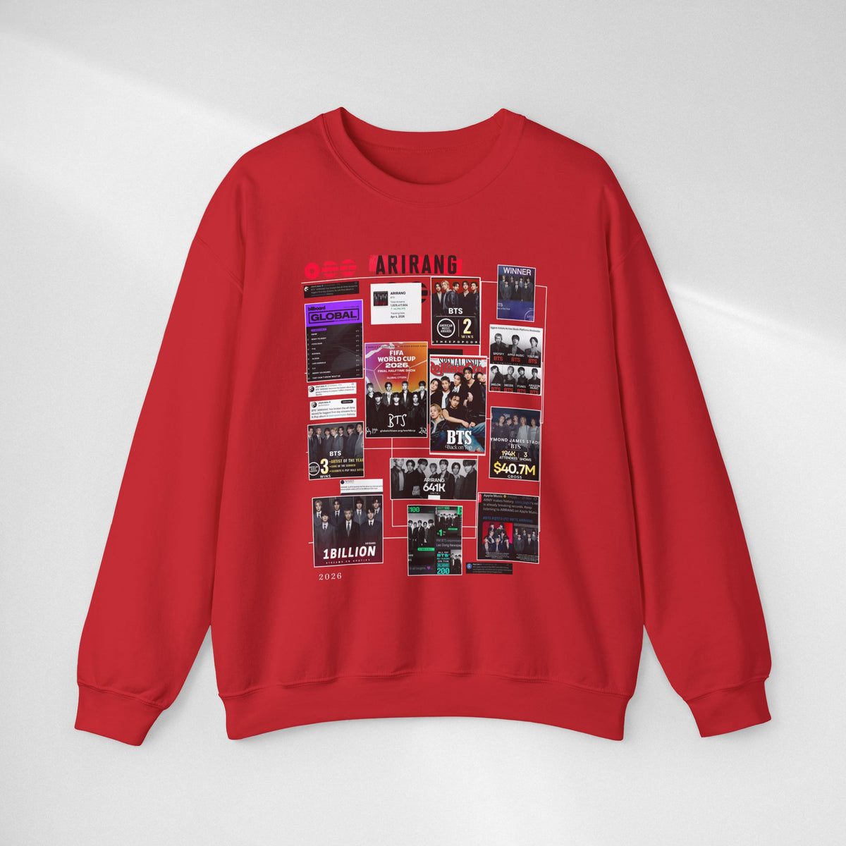 BTS Collage Graphic Crewneck Sweatshirt — Music Poster Design
