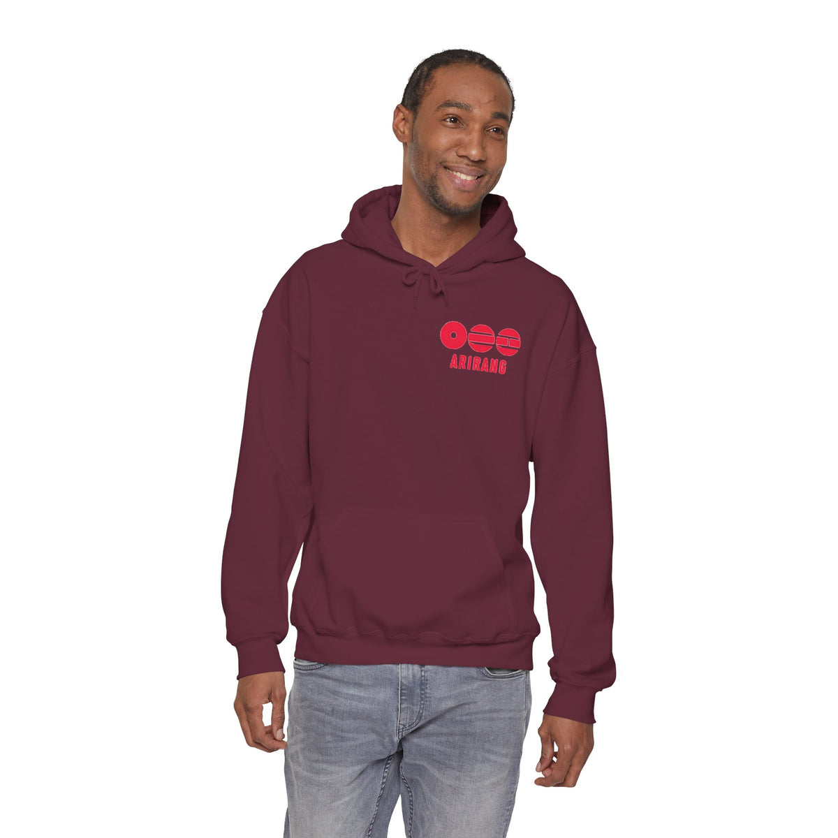 Arirang Logo Hoodie — Minimal BTS Inspired White Pullover