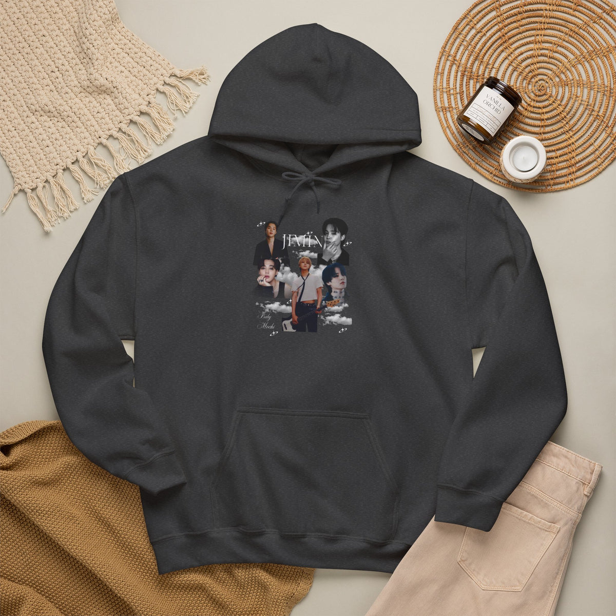 Jimin Band Photo Collage Hoodie — Vintage Rock Portrait Pullover