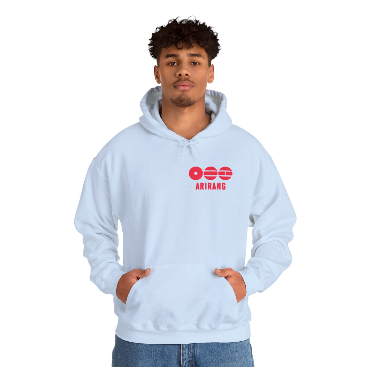 Arirang Logo Hoodie — Minimal BTS Inspired White Pullover