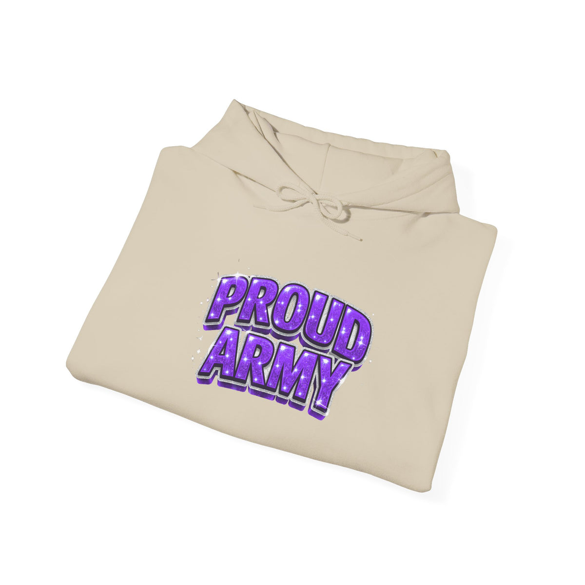 Proud Army Hoodie — Bold Purple Graphic  Pullover