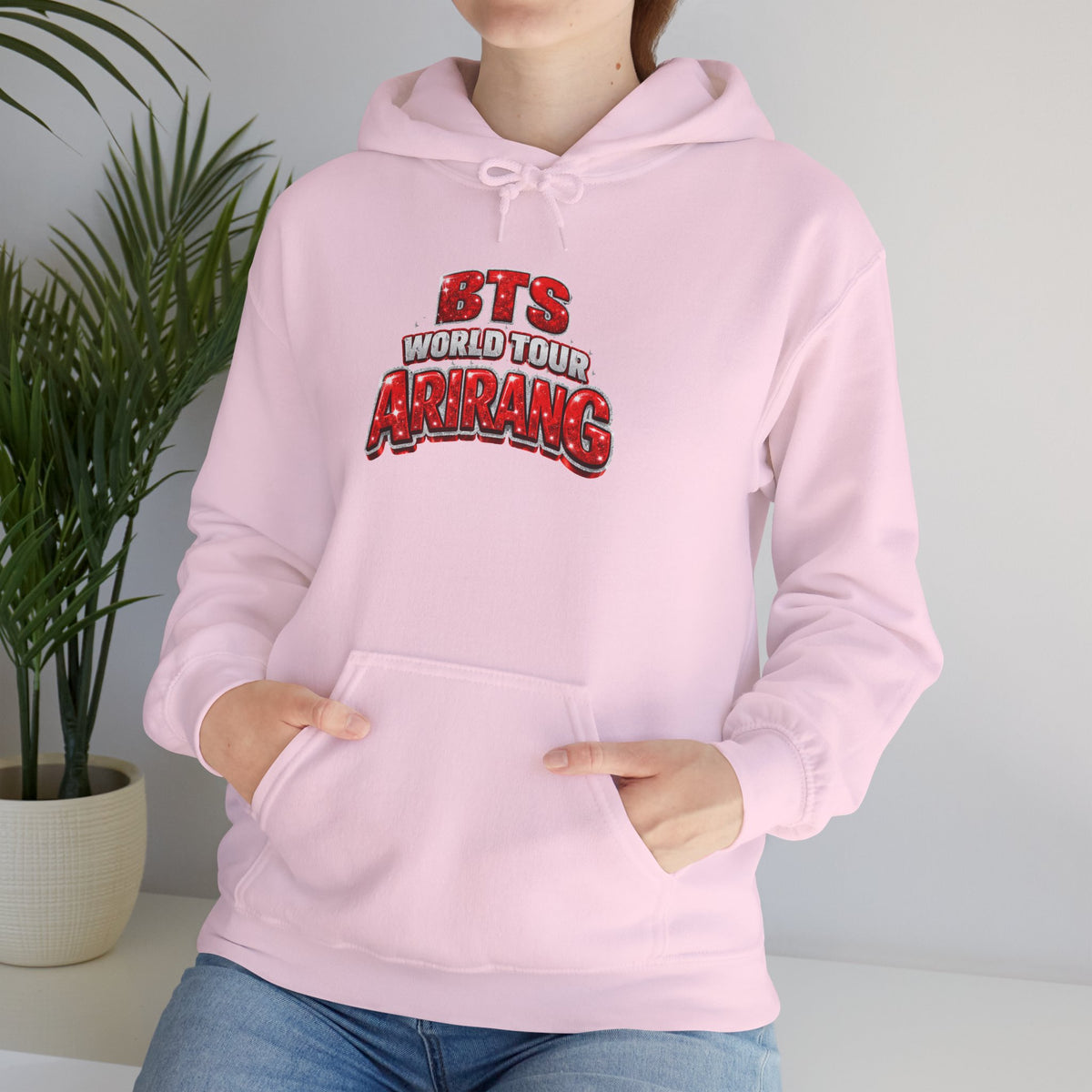 BTS Hoodie — "World Tour ARMY" Retro Red Graphic Pullover