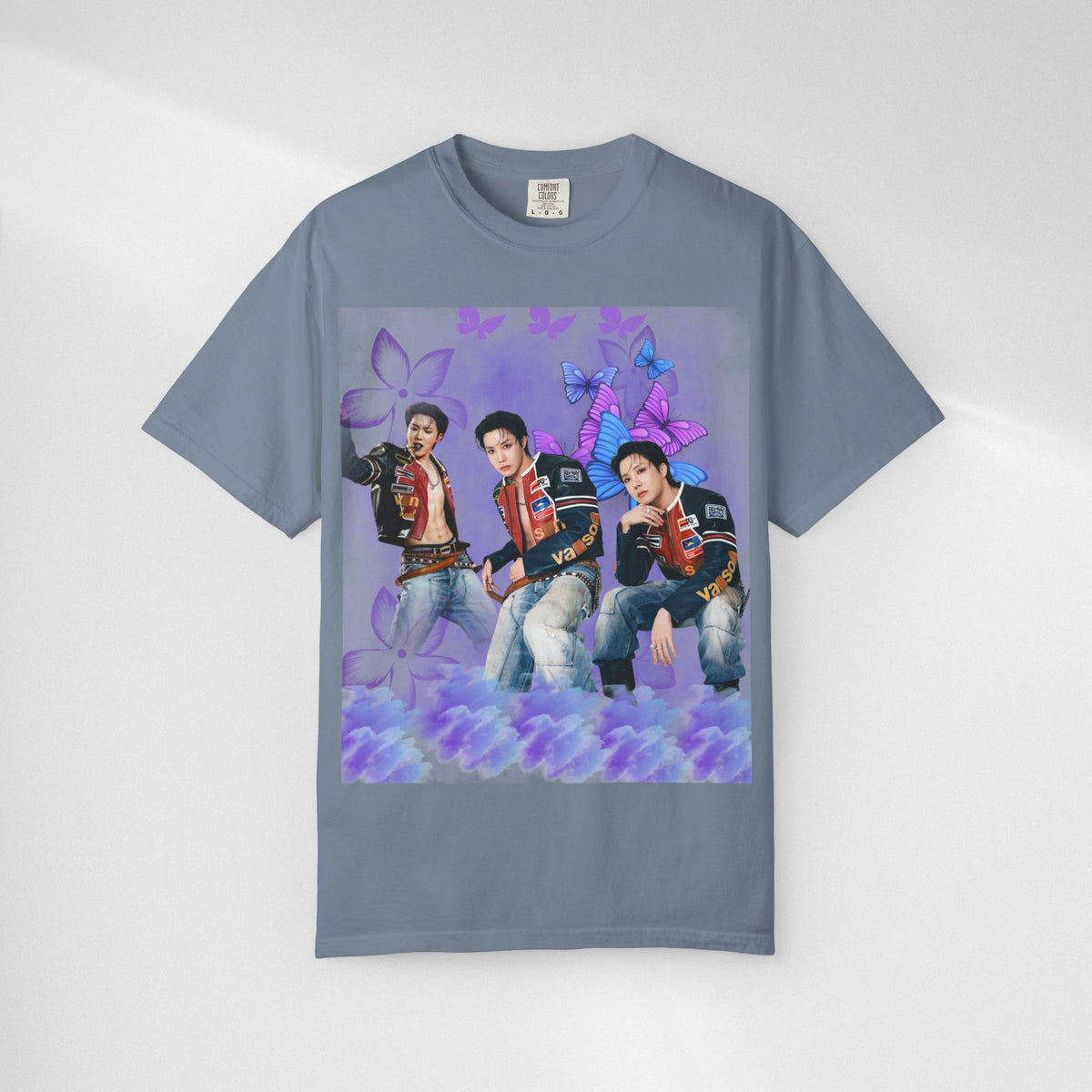 JHOPE Graphic T-Shirt — Purple Floral Portrait Tee