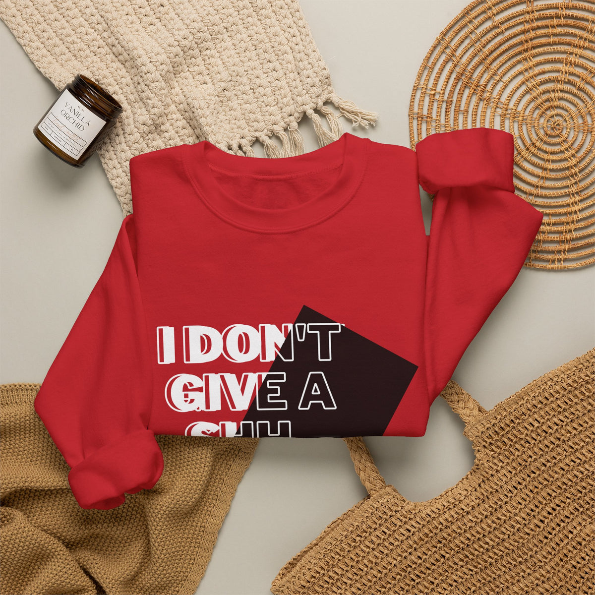 Suga Fan Crewneck Sweatshirt — "I Don't Give A Shh... Suga" Graphic