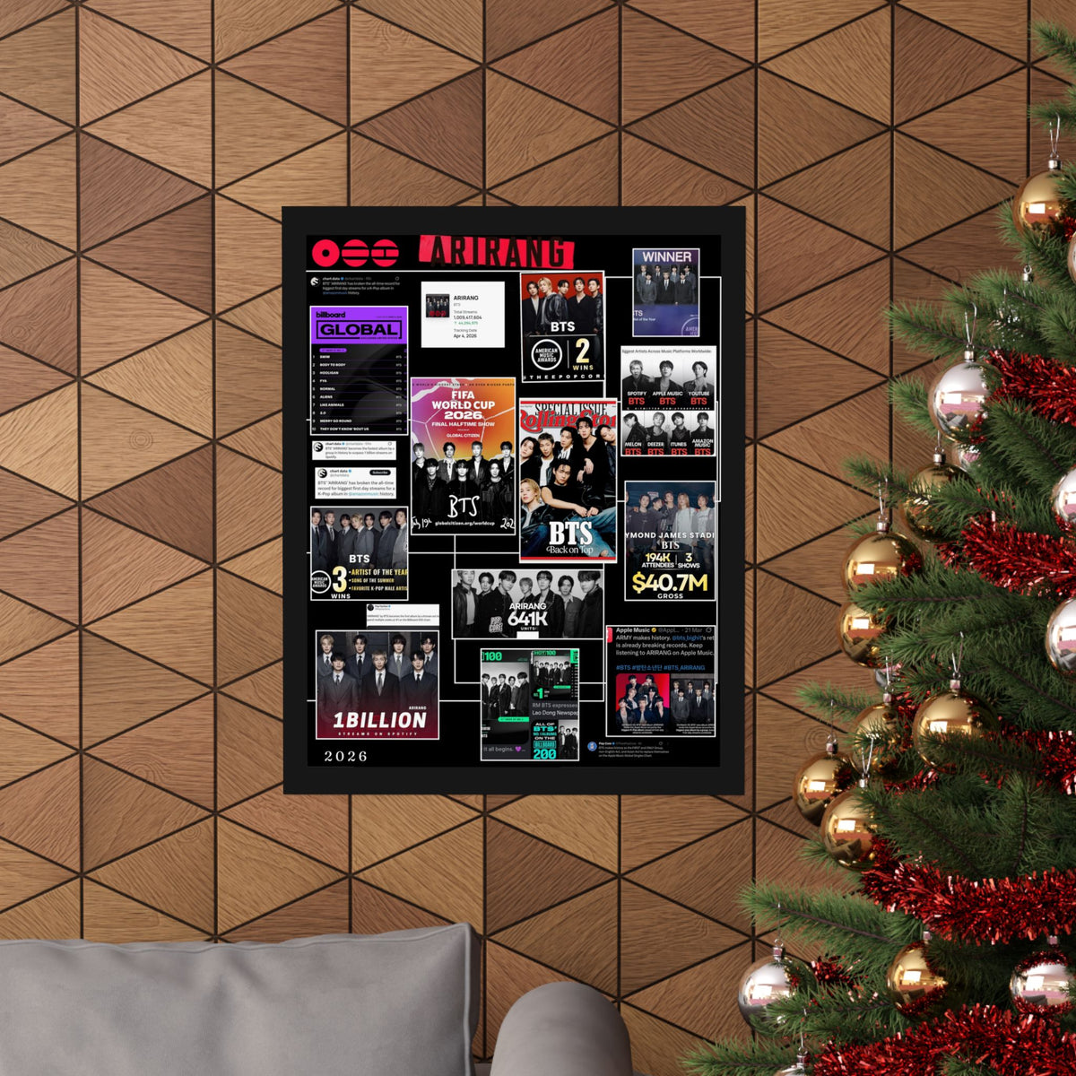BTS Collage Matte Poster — Vertical BTS Achievement Poster (2026 Highlights)