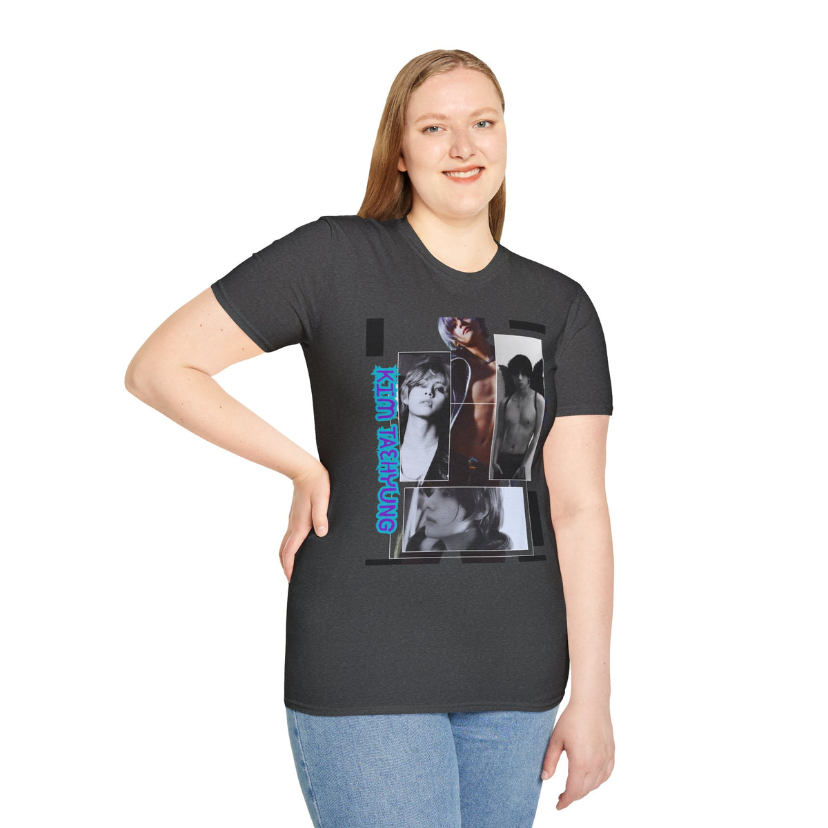 V Photo Collage Tee — Retro K-Pop Inspired Graphic T-Shirt