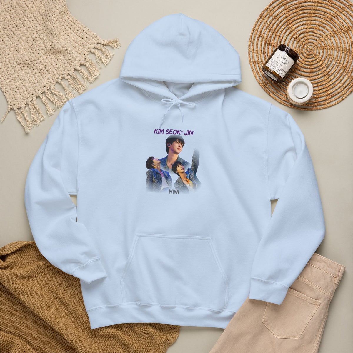 Kim Seok-jin (Jin) Photo Collage Hoodie — K-Pop Idol Fan Sweatshirt