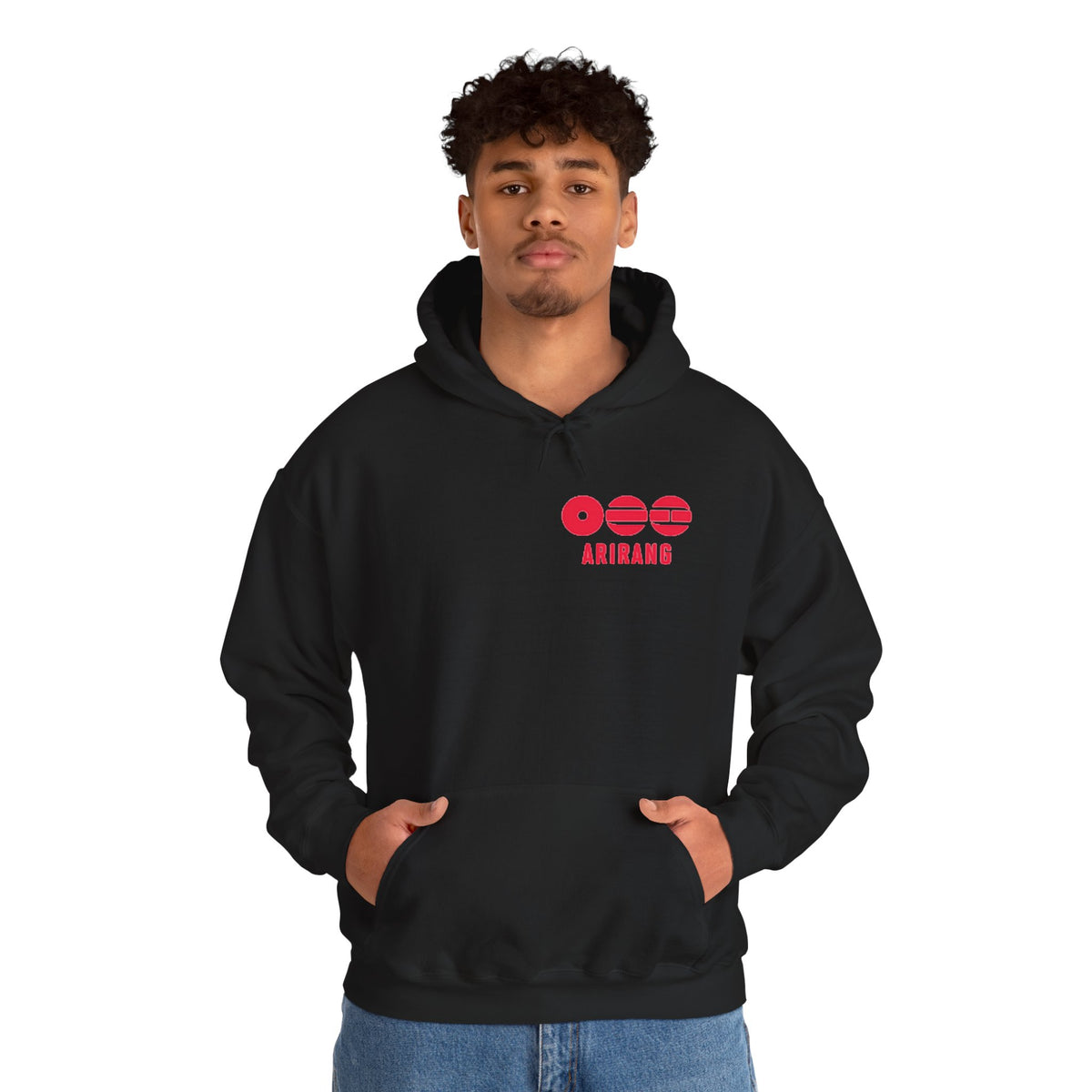 Arirang Logo Hoodie — Minimal BTS Inspired White Pullover
