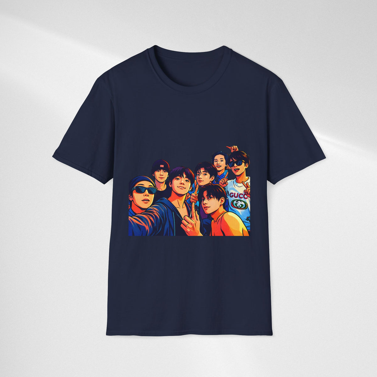 BTS K-Pop Group Photo T-Shirt — Colorful Band Portrait Tee