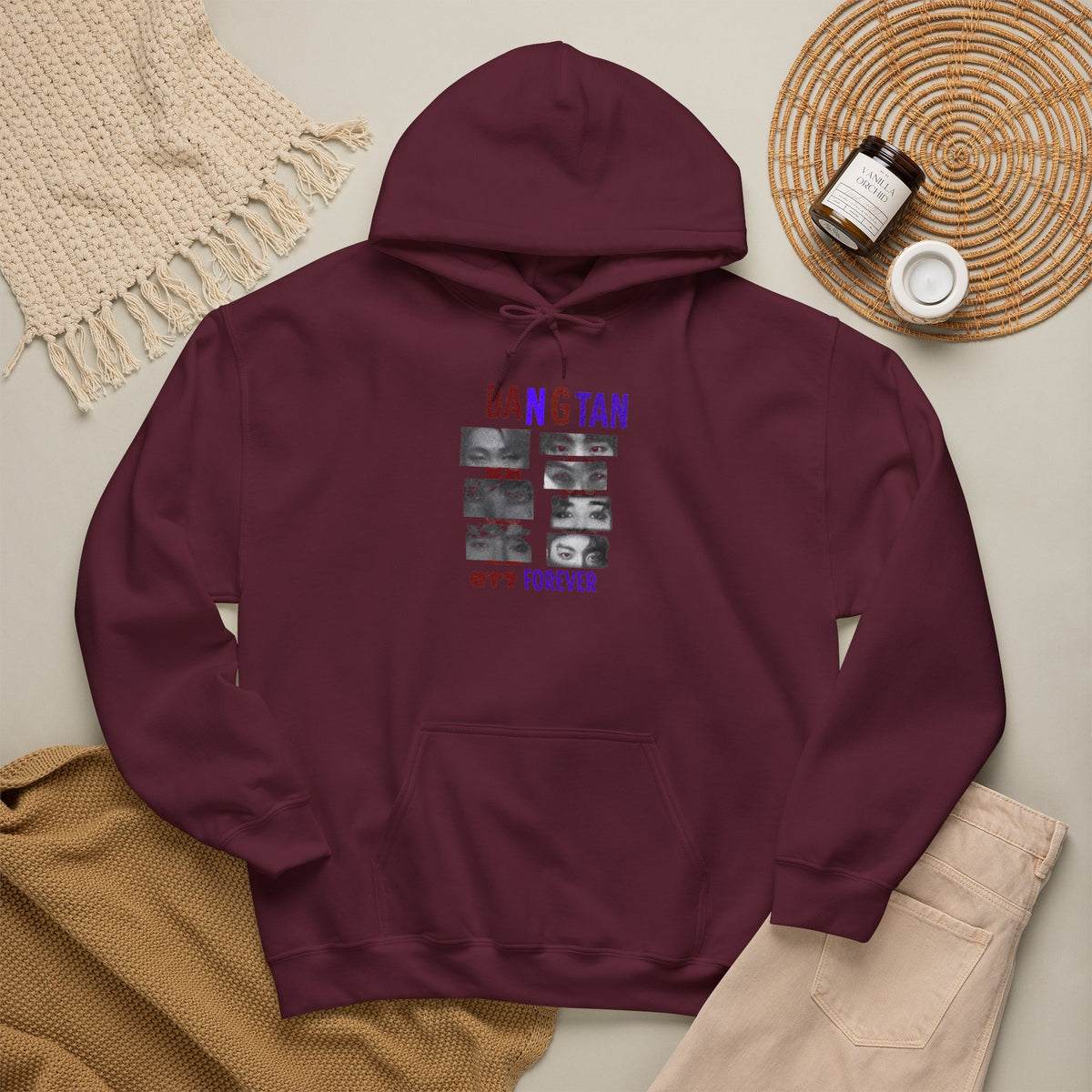 Bangtan Photocollage Hoodie — BTS Eyes Forever Fan Sweatshirt